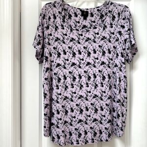 J M COLLECTION lilac with navy design shirt 1X